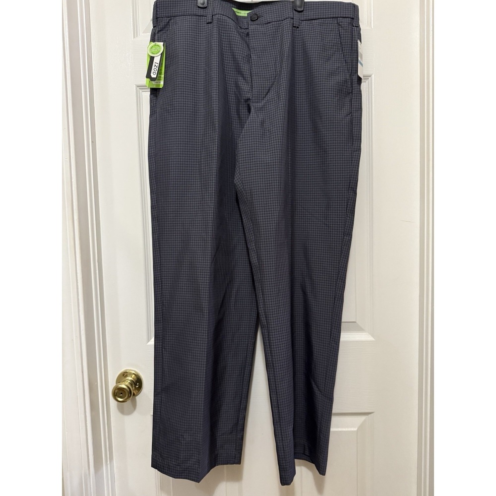 Izod PerformX Men's Golf Pants 36x30 Gray Black Print Flat Front Stretch NWT